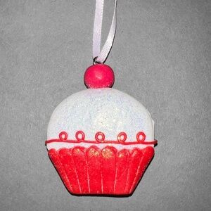 Red & White Christmas Cupcake Ornament